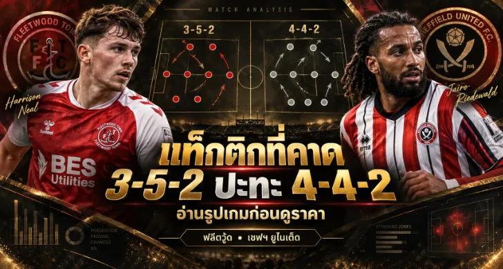 วิเคราะห์บอล ฟลีตวู้ด vs เชฟฟิลด์ ยูไนเต็ด